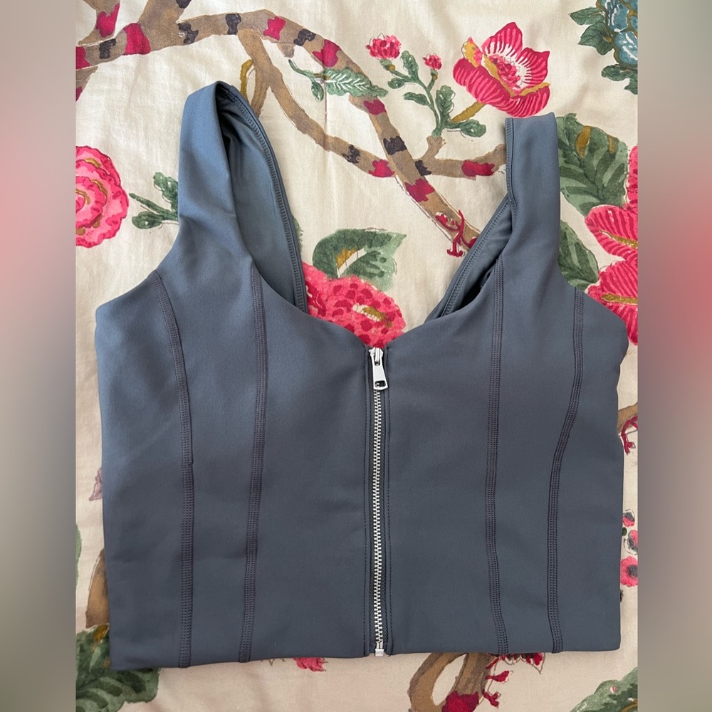 YPB Zip Front Tank Crop Top